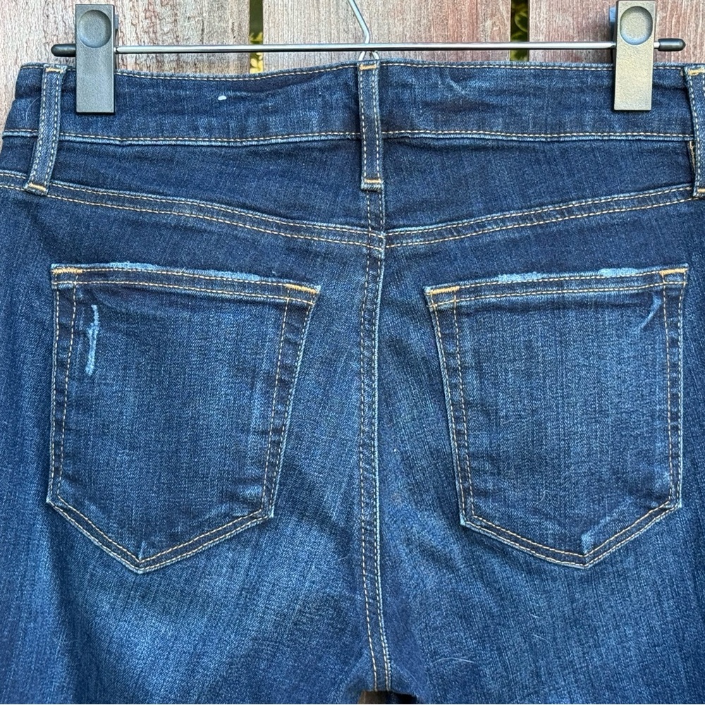Loft Women’s Dark Blue Distressed Skinny Jeans - Classic Slim Fit Size 4/27 - Picture 11 of 16